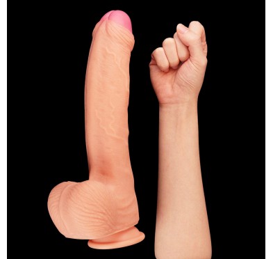 Giętkie realistyczne dildo z przyssawką penis 28cm